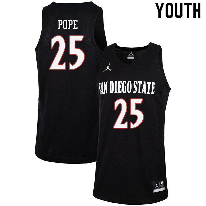 Jordan Brand Youth #25 Mike Pope San Diego State Aztecs College Basketball Jerseys Sale-Black